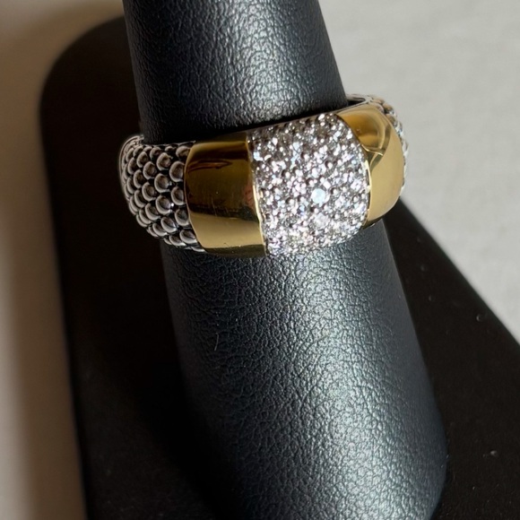 LAGOS HIGH BAR Two-Tone Station Diamond Ring - Picture 7 of 12
